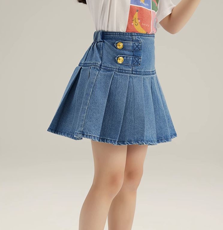 [Preorder] Pleated Denim Skirt