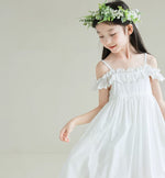 Load image into Gallery viewer, [Preorder] Drop Shoulder Eyelet Hem Dress
