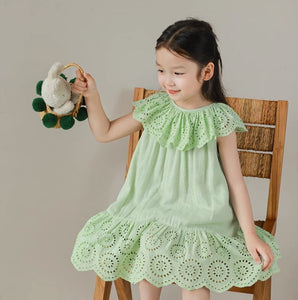 [Preorder] Lapel Hollow Lace Dress