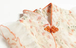 Load image into Gallery viewer, Flutter Sleeves Orange Cheongsam Dress
