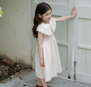 [Preorder] Lapel Collar Pink Florals Dress