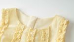 Load image into Gallery viewer, [Preorder] Pleated Lace Yellow Vest Dress
