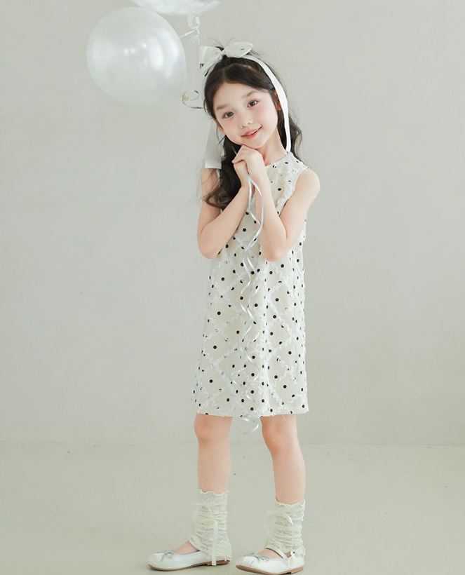 [Preorder] Polka Dots Diamond Pattern Dress