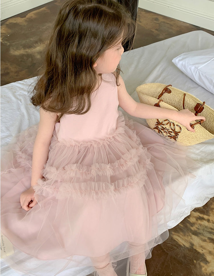 [Preorder] Flounce Tulle Vest Dress