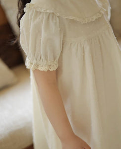 Lace Doll Collar Jacquard Dress