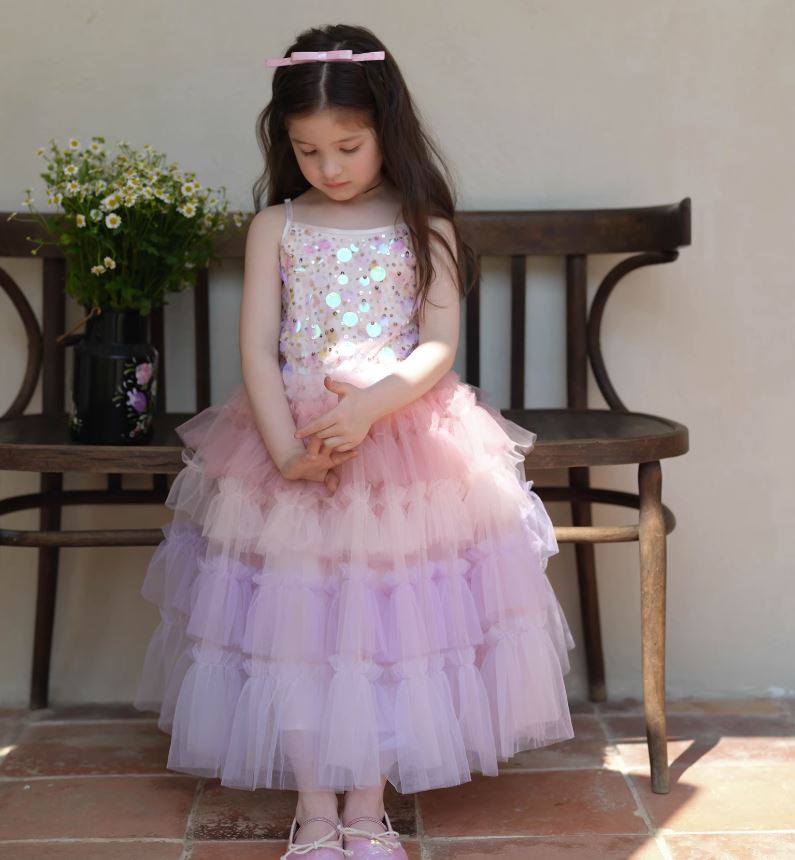 [Preorder] Sequined Gradient Tulle Dress