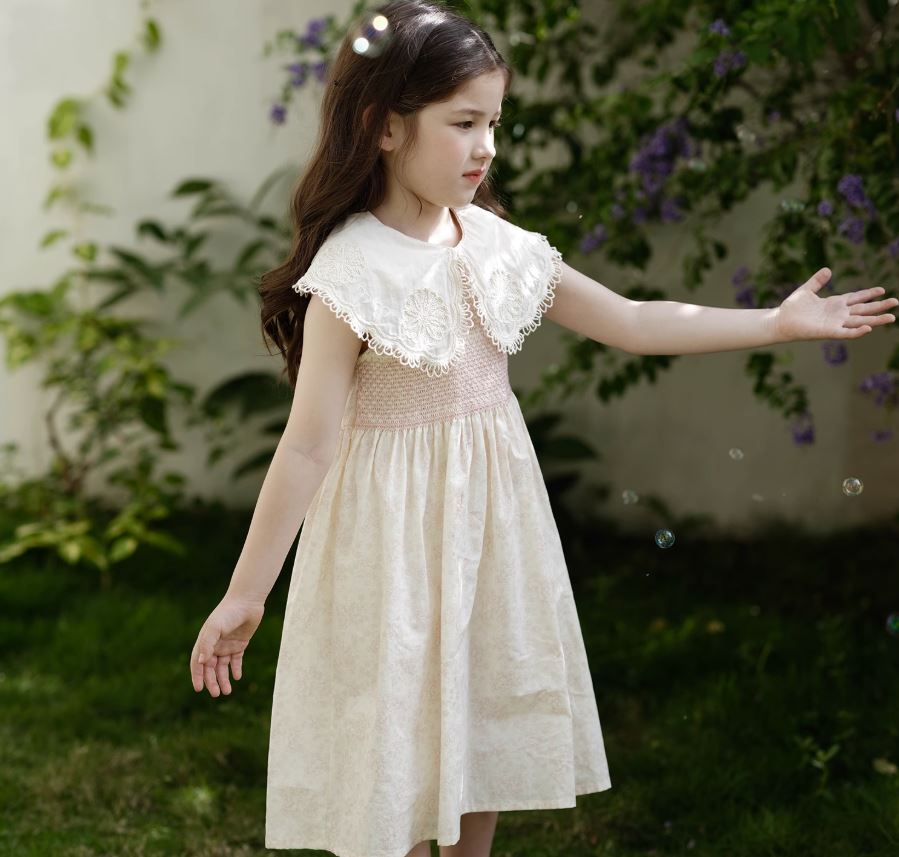 [Preorder] Lapel Collar Pink Florals Dress