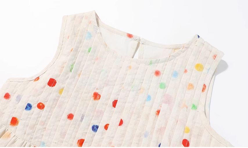 [Preorder] Colored Polka Dots Vest Dress