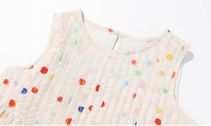 [Preorder] Colored Polka Dots Vest Dress