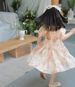 [Preorder] Hollow Back-Tie Floral Dress