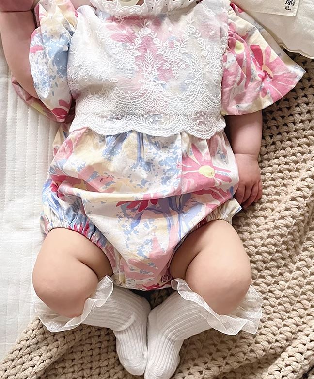 Front Lace Baby Romper