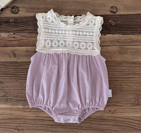 [Preorder] Lace Splicing Baby Romper