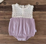 Load image into Gallery viewer, [Preorder] Lace Splicing Baby Romper
