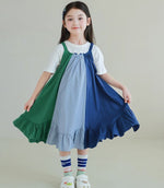Load image into Gallery viewer, [Preorder] Triple Colors Ruffle Hem Dress
