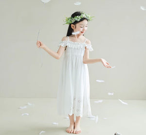 [Preorder] Drop Shoulder Eyelet Hem Dress