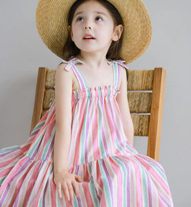 [Preorder] Colors Striped Suspender Dress