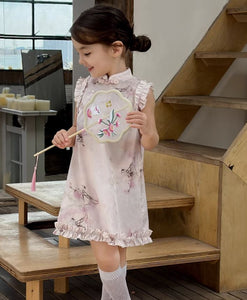 Lace Pleats Cheongsam Dress