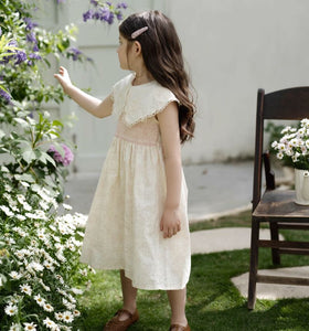 [Preorder] Lapel Collar Pink Florals Dress