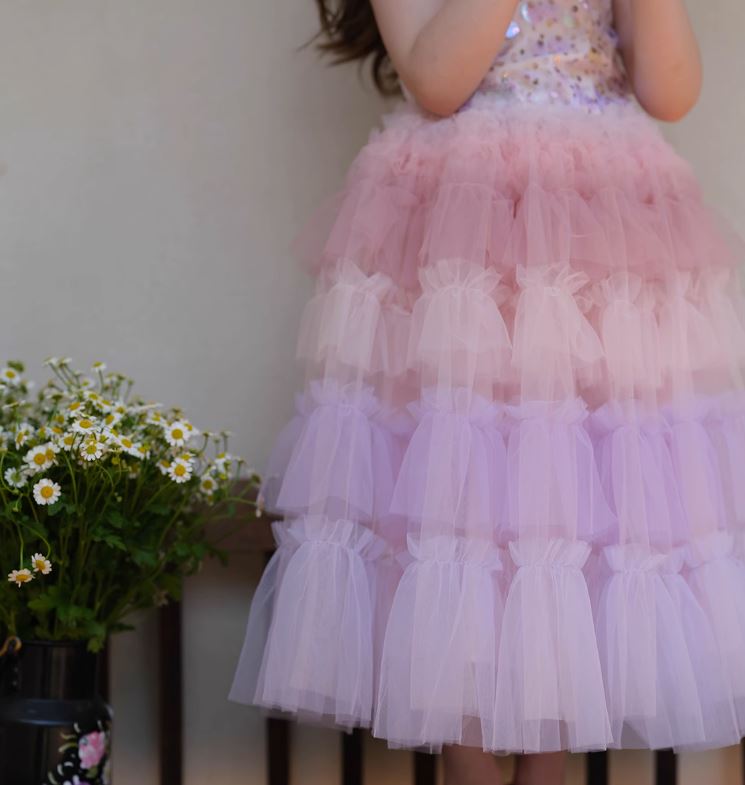 [Preorder] Sequined Gradient Tulle Dress