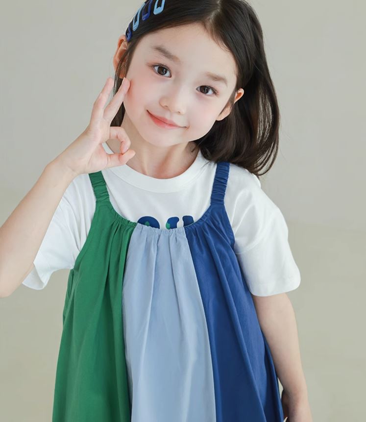 [Preorder] Triple Colors Ruffle Hem Dress