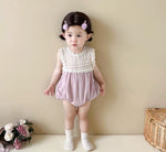 Load image into Gallery viewer, [Preorder] Lace Splicing Baby Romper
