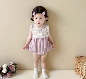 [Preorder] Lace Splicing Baby Romper