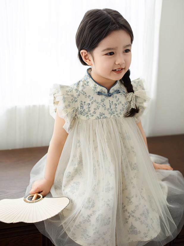 [Preorder] Porcelain Colored Cheongsam Dress