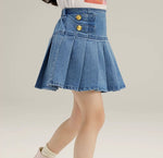 Load image into Gallery viewer, [Preorder] Pleated Denim Skirt
