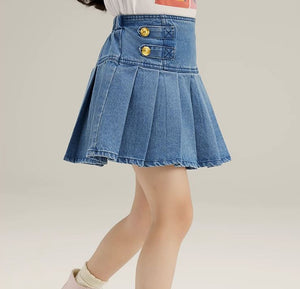 [Preorder] Pleated Denim Skirt