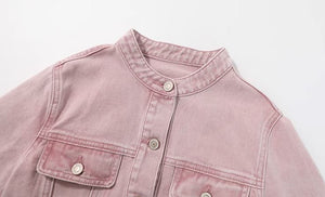 [Preorder] Sweet Round Neck Denim Jacket