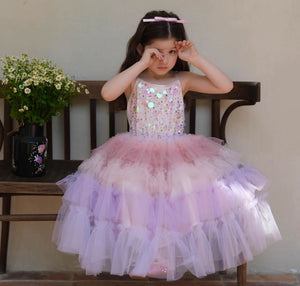 [Preorder] Sequined Gradient Tulle Dress