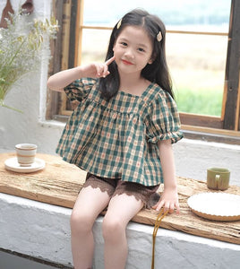 [Preorder] Checkered Square Neck Top