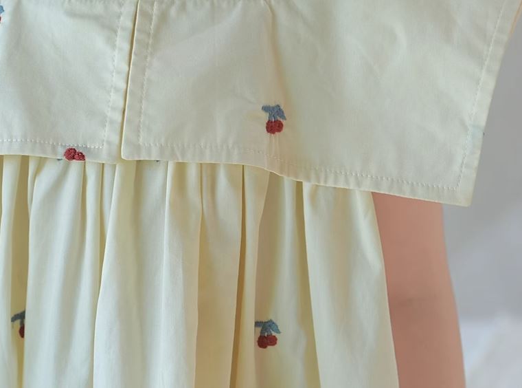 [Preorder] Cherry Embroidery A-Line Dress