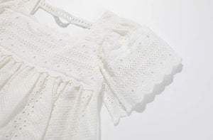 [Preorder] Eyelet Babydoll Top