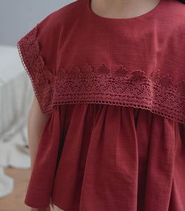 [Preorder] Square Embroidery Doll Collar Top