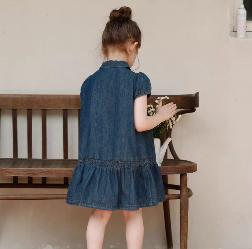 [Preorder] Retro Denim Doll Collar Dress