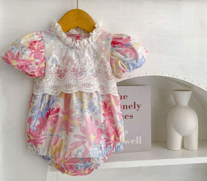 Front Lace Baby Romper