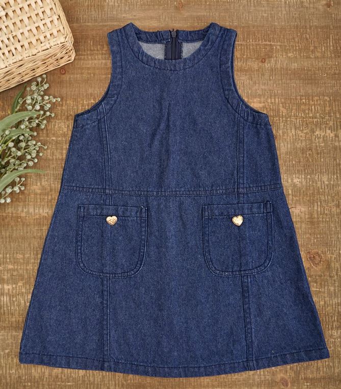 Spliced A-Line Denim Dress