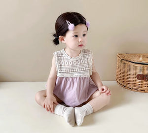 [Preorder] Lace Splicing Baby Romper