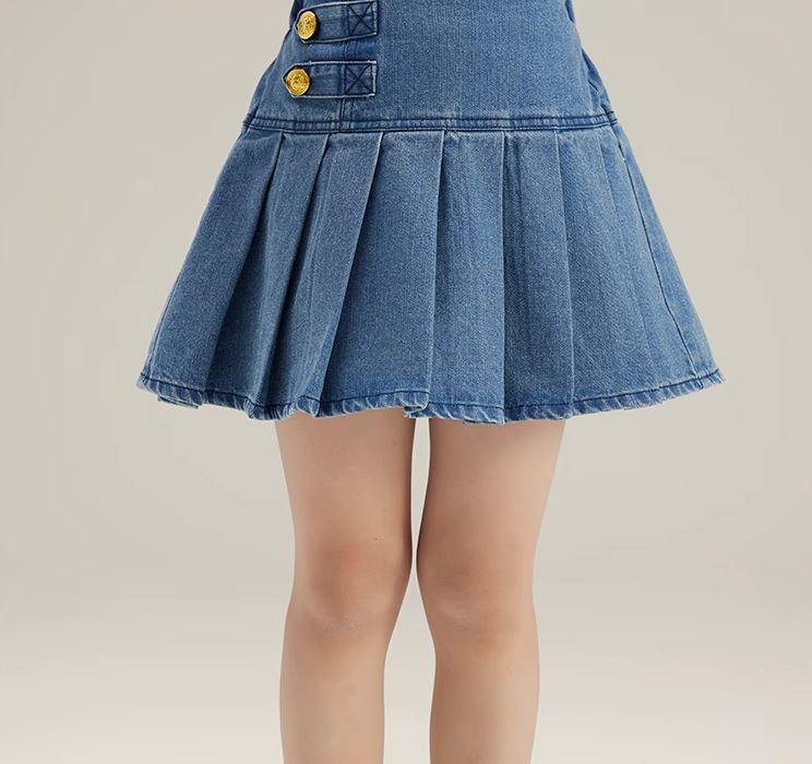 [Preorder] Pleated Denim Skirt