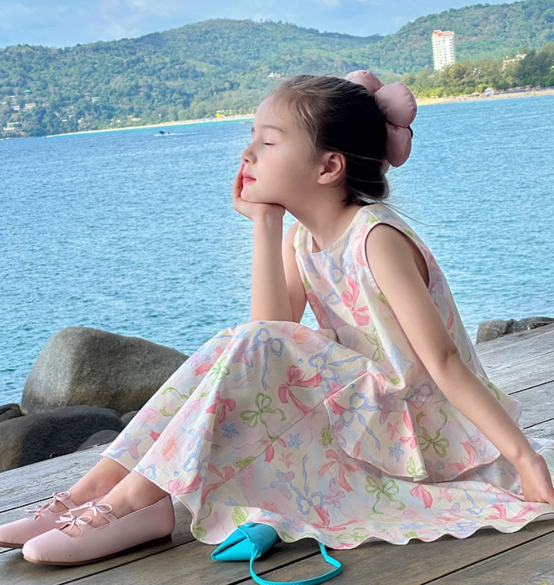 [Preorder] Printed Ribbons Vest Dress