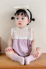 Load image into Gallery viewer, [Preorder] Lace Splicing Baby Romper
