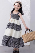 Load image into Gallery viewer, [Preorder] Checkered Tier Shirred Maxi Dress
