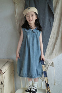 [Preorder] Doll Collar Denim Bud Dress