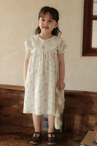 [Preorder] Lace Peter-Pan Collar Floral Dress