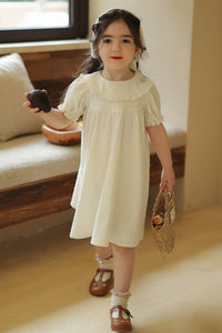 Lace Doll Collar Jacquard Dress