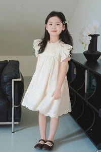 [Preorder] Ruffled Sleeve Scallop Hem Dress