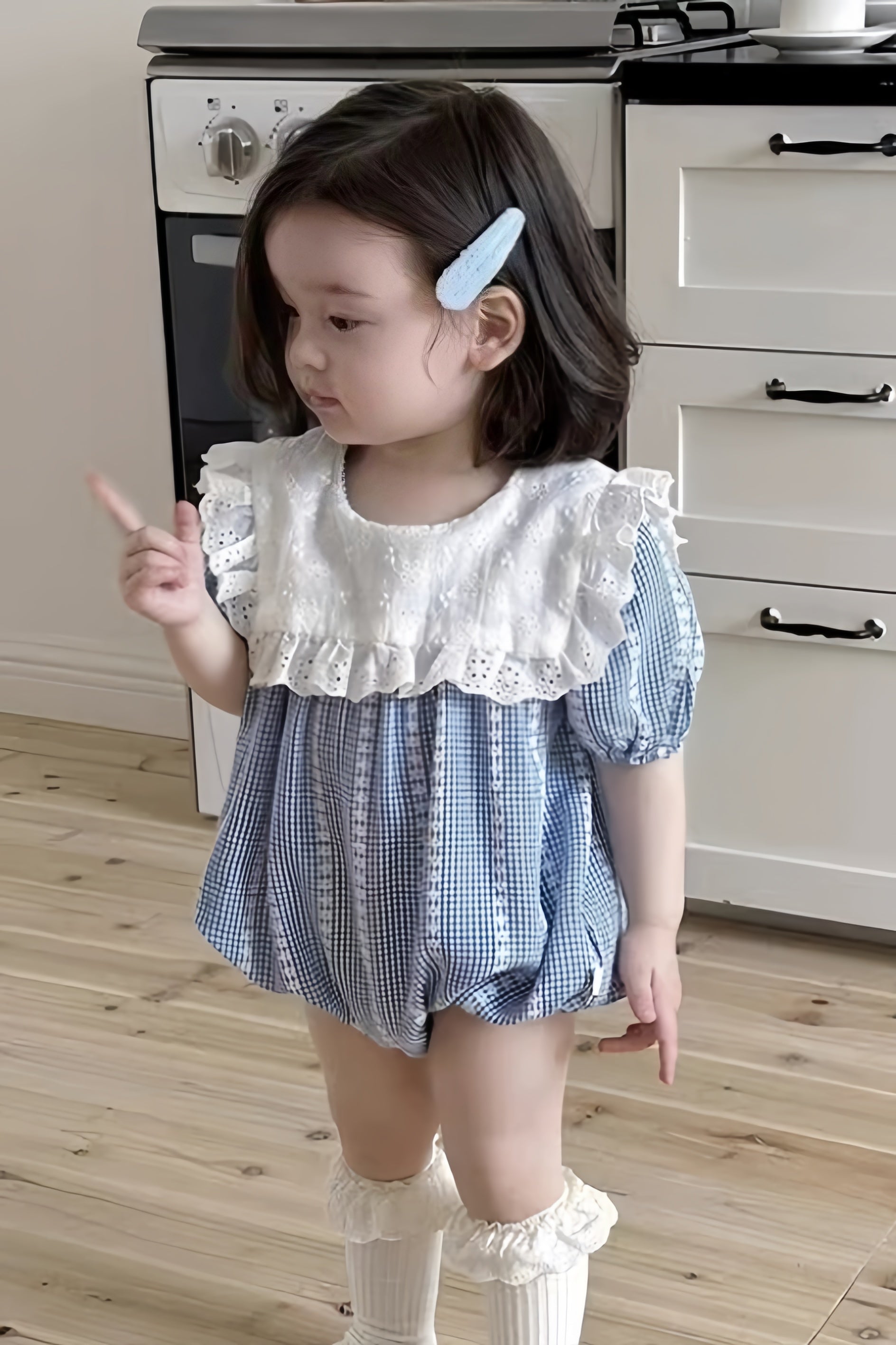 [Preorder] Lace Square Collar Romper