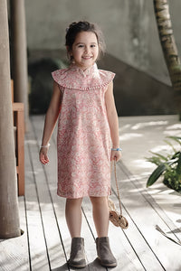 Lotus Leaf Collar Cheongsam Dress