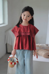 [Preorder] Square Embroidery Doll Collar Top